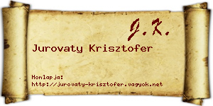 Jurovaty Krisztofer névjegykártya